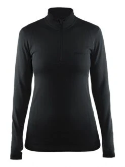 Craft Active Comfort Zip Lange Mouw Ondershirt Zwart/solid Dames