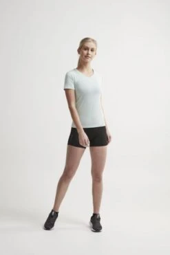 Craft Essential V-neck Korte Mouw Ondershirt Groen/plexi Dames -Craft 1906048 602000 essential vn ss c6 preview