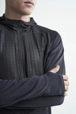 Craft Charge Sweat Hood Hardloopjack Zwart Heren -Craft 1907722 999000 charge fz sweat hood jacket c3 preview