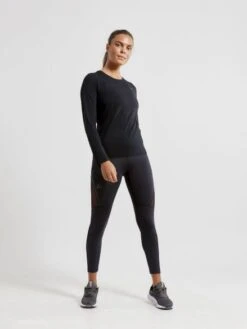 Craft Fuseknit Light Lange Mouw Ondershirt Zwart Dames -Craft 1908847 999000 fuseknit light rn ls c6 preview
