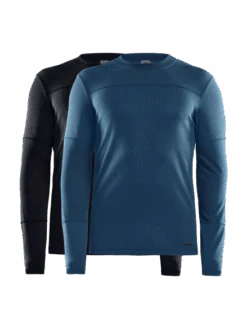 Craft Core Dry Ondershirt 2-pack Lange Mouw Zwart/blauw Heren