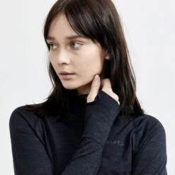 Craft Core Dry Active Comfort Shirt Lange Mouw Half Zip Zwart Dames -Craft craft baselayer dames core dry active comfort hz 1911167 b999000 05