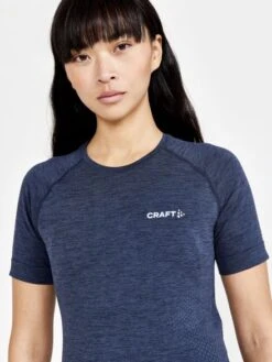 Craft CORE Dry Active Comfort Ondershirt Korte Mouw Blauw Dames -Craft craft baselayer dames core dry active comfort ss w 1911677 396000 06