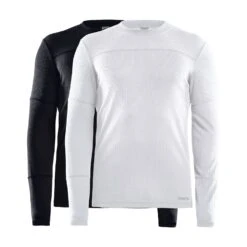 Craft Core Dry Baselayer Ondershirt Lange Mouw 2-pack Zwart/wit Heren