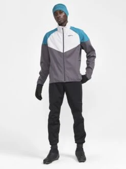 Craft Glide Block Jack Grijs/blauw Heren -Craft craft jas heren 1909596 914625 core glide block jacket 05