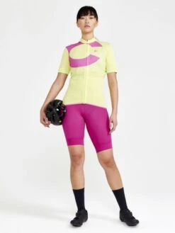 Craft Core Endurance Logo Fietsshirt Korte Mouw Geel Dames -Craft craft logo fietsshirt dames 1910562 541719 03