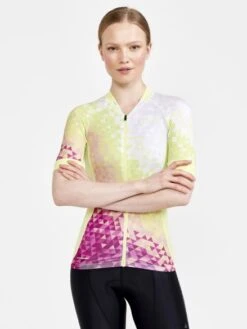 Craft Advanced Endurance Graphic Fietsshirt SS Geel/roze Dames -Craft craft shirt dames adv endur graphic jersey w 1910554 007541 02