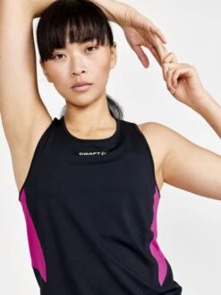 Craft PRO Hypervent Singlet Shirt Mouwloos Zwart/roze Dames 14 Craft PRO Hypervent Singlet Shirt Mouwloos Zwart/roze Dames -Craft craft shirt dames pro hypervent singlet w 1910435 999486 05
